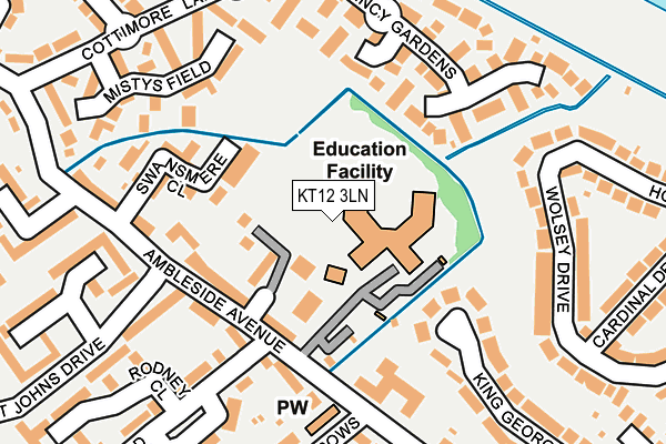 KT12 3LN map - OS OpenMap – Local (Ordnance Survey) KT12 3LN map - OS OpenMap – Local (Ordnance Survey)