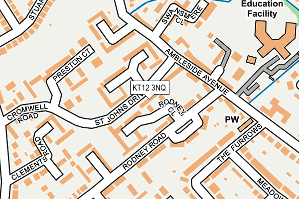 KT12 3NQ map - OS OpenMap – Local (Ordnance Survey) KT12 3NQ map - OS OpenMap – Local (Ordnance Survey)