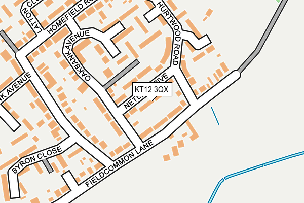 KT12 3QX map - OS OpenMap – Local (Ordnance Survey) KT12 3QX map - OS OpenMap – Local (Ordnance Survey)