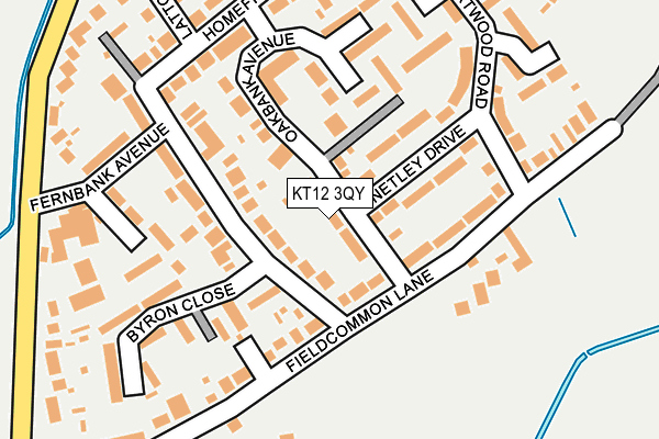 KT12 3QY map - OS OpenMap – Local (Ordnance Survey) KT12 3QY map - OS OpenMap – Local (Ordnance Survey)