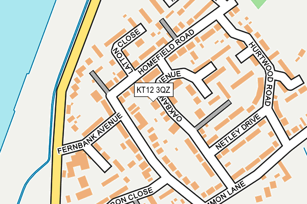 KT12 3QZ map - OS OpenMap – Local (Ordnance Survey)