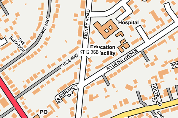 KT12 3SB map - OS OpenMap – Local (Ordnance Survey) KT12 3SB map - OS OpenMap – Local (Ordnance Survey)