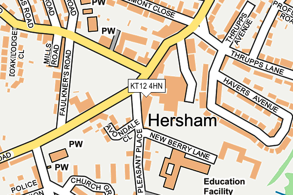 KT12 4HN map - OS OpenMap – Local (Ordnance Survey)
