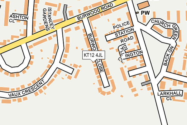 KT12 4JL map - OS OpenMap – Local (Ordnance Survey) KT12 4JL map - OS OpenMap – Local (Ordnance Survey)