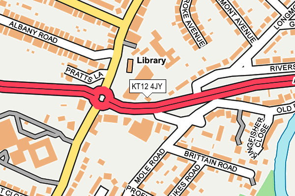 KT12 4JY map - OS OpenMap – Local (Ordnance Survey) KT12 4JY map - OS OpenMap – Local (Ordnance Survey)