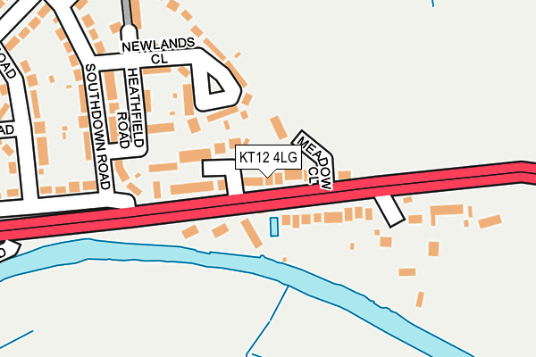KT12 4LG map - OS OpenMap – Local (Ordnance Survey) KT12 4LG map - OS OpenMap – Local (Ordnance Survey)