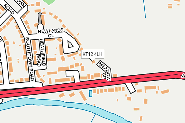 KT12 4LH map - OS OpenMap – Local (Ordnance Survey) KT12 4LH map - OS OpenMap – Local (Ordnance Survey)