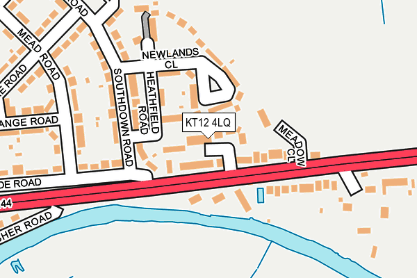 KT12 4LQ map - OS OpenMap – Local (Ordnance Survey) KT12 4LQ map - OS OpenMap – Local (Ordnance Survey)