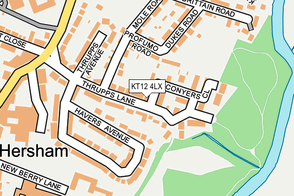 KT12 4LX map - OS OpenMap – Local (Ordnance Survey) KT12 4LX map - OS OpenMap – Local (Ordnance Survey)