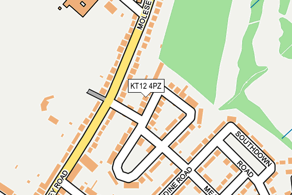 KT12 4PZ map - OS OpenMap – Local (Ordnance Survey) KT12 4PZ map - OS OpenMap – Local (Ordnance Survey)