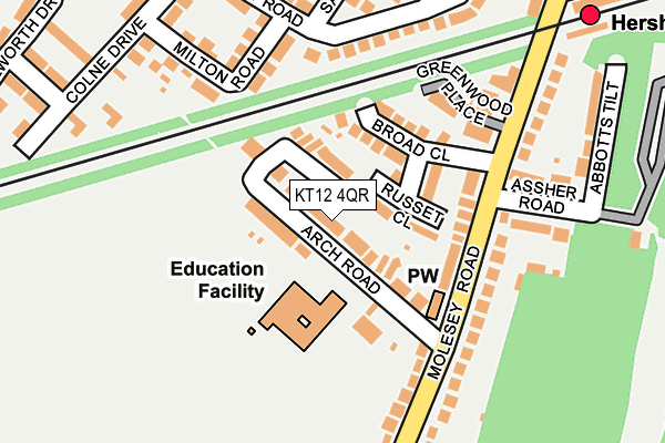 KT12 4QR map - OS OpenMap – Local (Ordnance Survey)