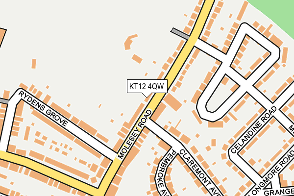 KT12 4QW map - OS OpenMap – Local (Ordnance Survey) KT12 4QW map - OS OpenMap – Local (Ordnance Survey)
