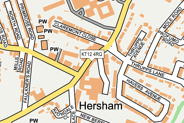 KT12 4RQ map - OS OpenMap – Local (Ordnance Survey) KT12 4RQ map - OS OpenMap – Local (Ordnance Survey)