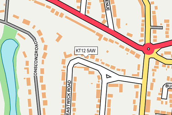 KT12 5AW map - OS OpenMap – Local (Ordnance Survey) KT12 5AW map - OS OpenMap – Local (Ordnance Survey)