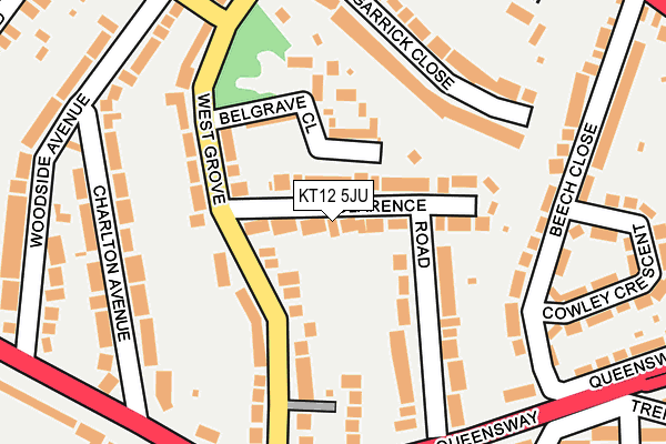 KT12 5JU map - OS OpenMap – Local (Ordnance Survey) KT12 5JU map - OS OpenMap – Local (Ordnance Survey)