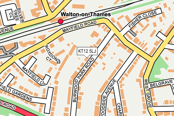KT12 5LJ map - OS OpenMap – Local (Ordnance Survey) KT12 5LJ map - OS OpenMap – Local (Ordnance Survey)