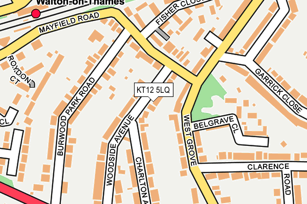 KT12 5LQ map - OS OpenMap – Local (Ordnance Survey)