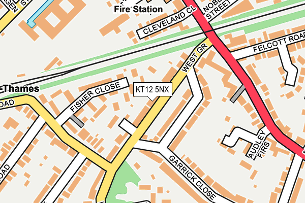 KT12 5NX map - OS OpenMap – Local (Ordnance Survey)