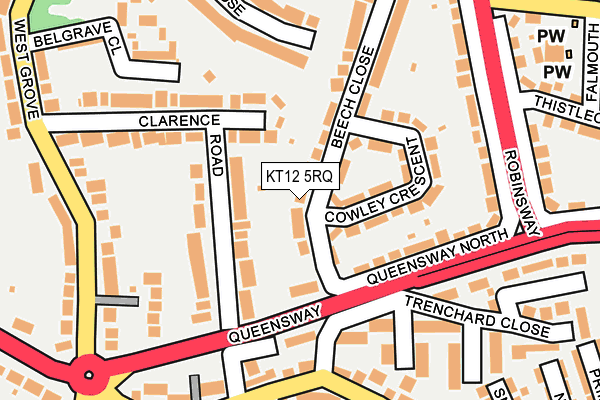 KT12 5RQ map - OS OpenMap – Local (Ordnance Survey) KT12 5RQ map - OS OpenMap – Local (Ordnance Survey)