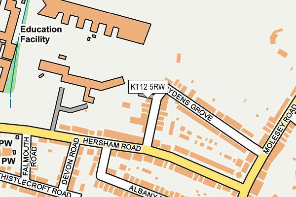 KT12 5RW map - OS OpenMap – Local (Ordnance Survey) KT12 5RW map - OS OpenMap – Local (Ordnance Survey)