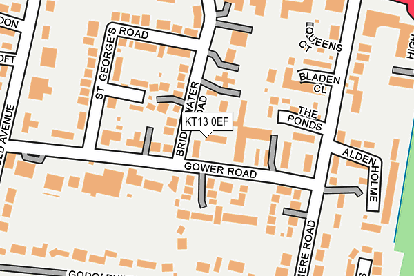 KT13 0EF map - OS OpenMap – Local (Ordnance Survey) KT13 0EF map - OS OpenMap – Local (Ordnance Survey)