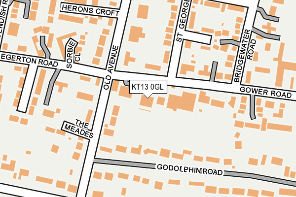 KT13 0GL map - OS OpenMap – Local (Ordnance Survey) KT13 0GL map - OS OpenMap – Local (Ordnance Survey)