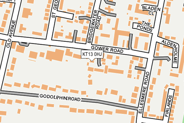 KT13 0HJ map - OS OpenMap – Local (Ordnance Survey) KT13 0HJ map - OS OpenMap – Local (Ordnance Survey)
