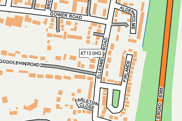 KT13 0HQ map - OS OpenMap – Local (Ordnance Survey) KT13 0HQ map - OS OpenMap – Local (Ordnance Survey)