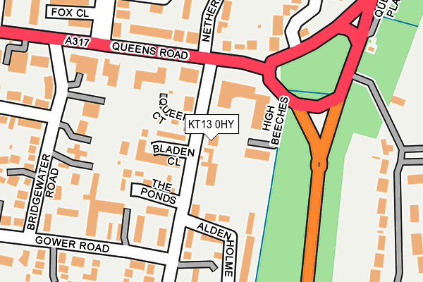 KT13 0HY map - OS OpenMap – Local (Ordnance Survey)