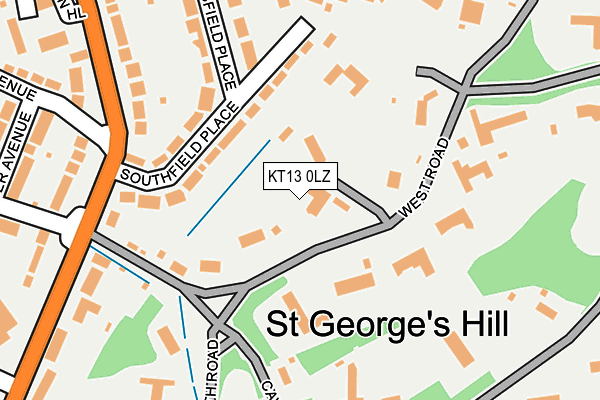 KT13 0LZ map - OS OpenMap – Local (Ordnance Survey) KT13 0LZ map - OS OpenMap – Local (Ordnance Survey)