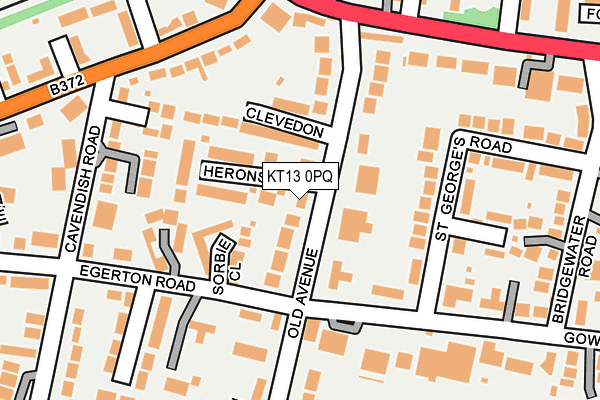KT13 0PQ map - OS OpenMap – Local (Ordnance Survey) KT13 0PQ map - OS OpenMap – Local (Ordnance Survey)