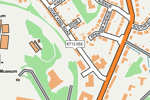 KT13 0SX map - OS OpenMap – Local (Ordnance Survey) KT13 0SX map - OS OpenMap – Local (Ordnance Survey)