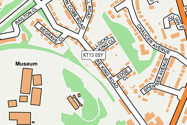 KT13 0SY map - OS OpenMap – Local (Ordnance Survey) KT13 0SY map - OS OpenMap – Local (Ordnance Survey)