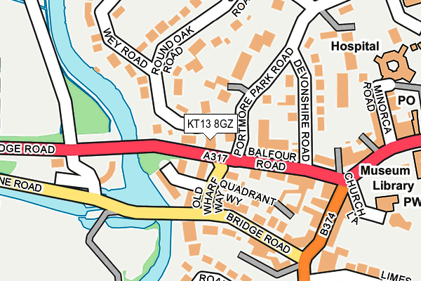 KT13 8GZ map - OS OpenMap – Local (Ordnance Survey) KT13 8GZ map - OS OpenMap – Local (Ordnance Survey)