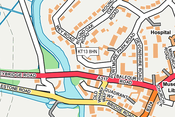 KT13 8HN map - OS OpenMap – Local (Ordnance Survey) KT13 8HN map - OS OpenMap – Local (Ordnance Survey)