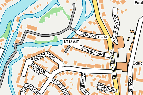 KT13 8JT map - OS OpenMap – Local (Ordnance Survey) KT13 8JT map - OS OpenMap – Local (Ordnance Survey)
