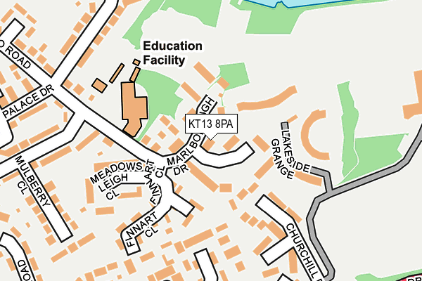 KT13 8PA map - OS OpenMap – Local (Ordnance Survey) KT13 8PA map - OS OpenMap – Local (Ordnance Survey)