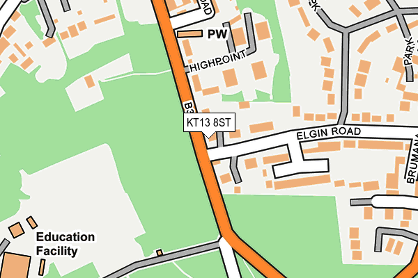 KT13 8ST map - OS OpenMap – Local (Ordnance Survey) KT13 8ST map - OS OpenMap – Local (Ordnance Survey)