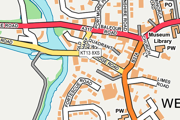 KT13 8XS map - OS OpenMap – Local (Ordnance Survey) KT13 8XS map - OS OpenMap – Local (Ordnance Survey)
