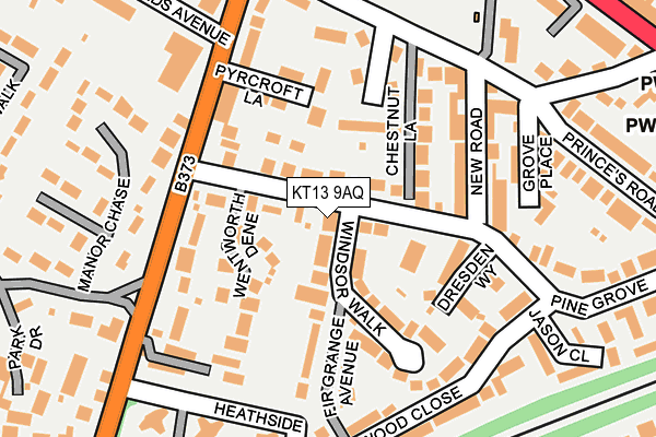 KT13 9AQ map - OS OpenMap – Local (Ordnance Survey) KT13 9AQ map - OS OpenMap – Local (Ordnance Survey)