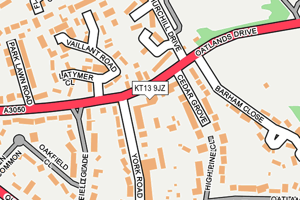 KT13 9JZ map - OS OpenMap – Local (Ordnance Survey) KT13 9JZ map - OS OpenMap – Local (Ordnance Survey)