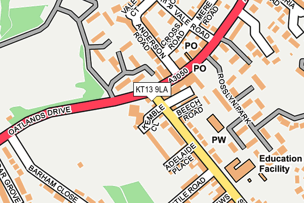 KT13 9LA map - OS OpenMap – Local (Ordnance Survey) KT13 9LA map - OS OpenMap – Local (Ordnance Survey)