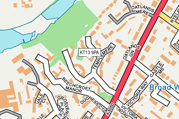 KT13 9PA map - OS OpenMap – Local (Ordnance Survey) KT13 9PA map - OS OpenMap – Local (Ordnance Survey)