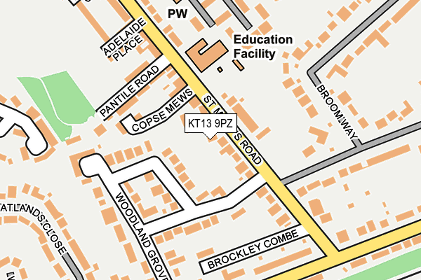 KT13 9PZ map - OS OpenMap – Local (Ordnance Survey) KT13 9PZ map - OS OpenMap – Local (Ordnance Survey)