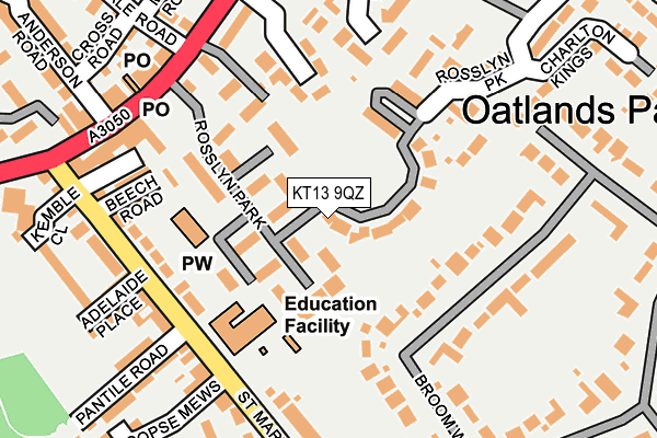 KT13 9QZ map - OS OpenMap – Local (Ordnance Survey) KT13 9QZ map - OS OpenMap – Local (Ordnance Survey)
