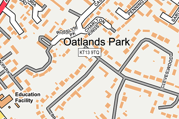 KT13 9TQ map - OS OpenMap – Local (Ordnance Survey) KT13 9TQ map - OS OpenMap – Local (Ordnance Survey)