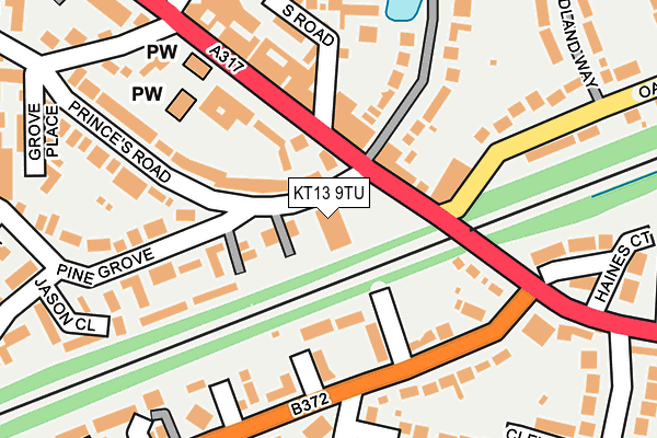 KT13 9TU map - OS OpenMap – Local (Ordnance Survey) KT13 9TU map - OS OpenMap – Local (Ordnance Survey)