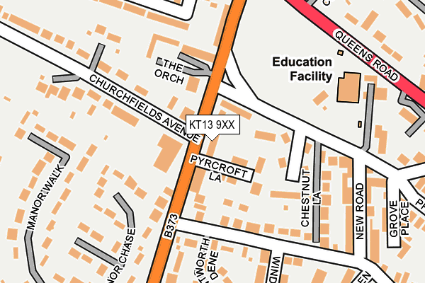 KT13 9XX map - OS OpenMap – Local (Ordnance Survey) KT13 9XX map - OS OpenMap – Local (Ordnance Survey)