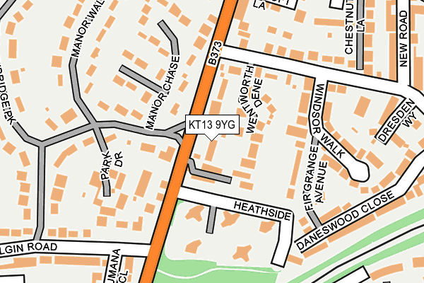 KT13 9YG map - OS OpenMap – Local (Ordnance Survey) KT13 9YG map - OS OpenMap – Local (Ordnance Survey)