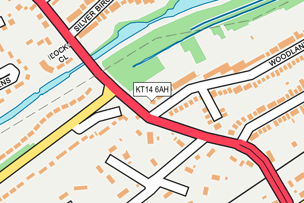 KT14 6AH map - OS OpenMap – Local (Ordnance Survey) KT14 6AH map - OS OpenMap – Local (Ordnance Survey)